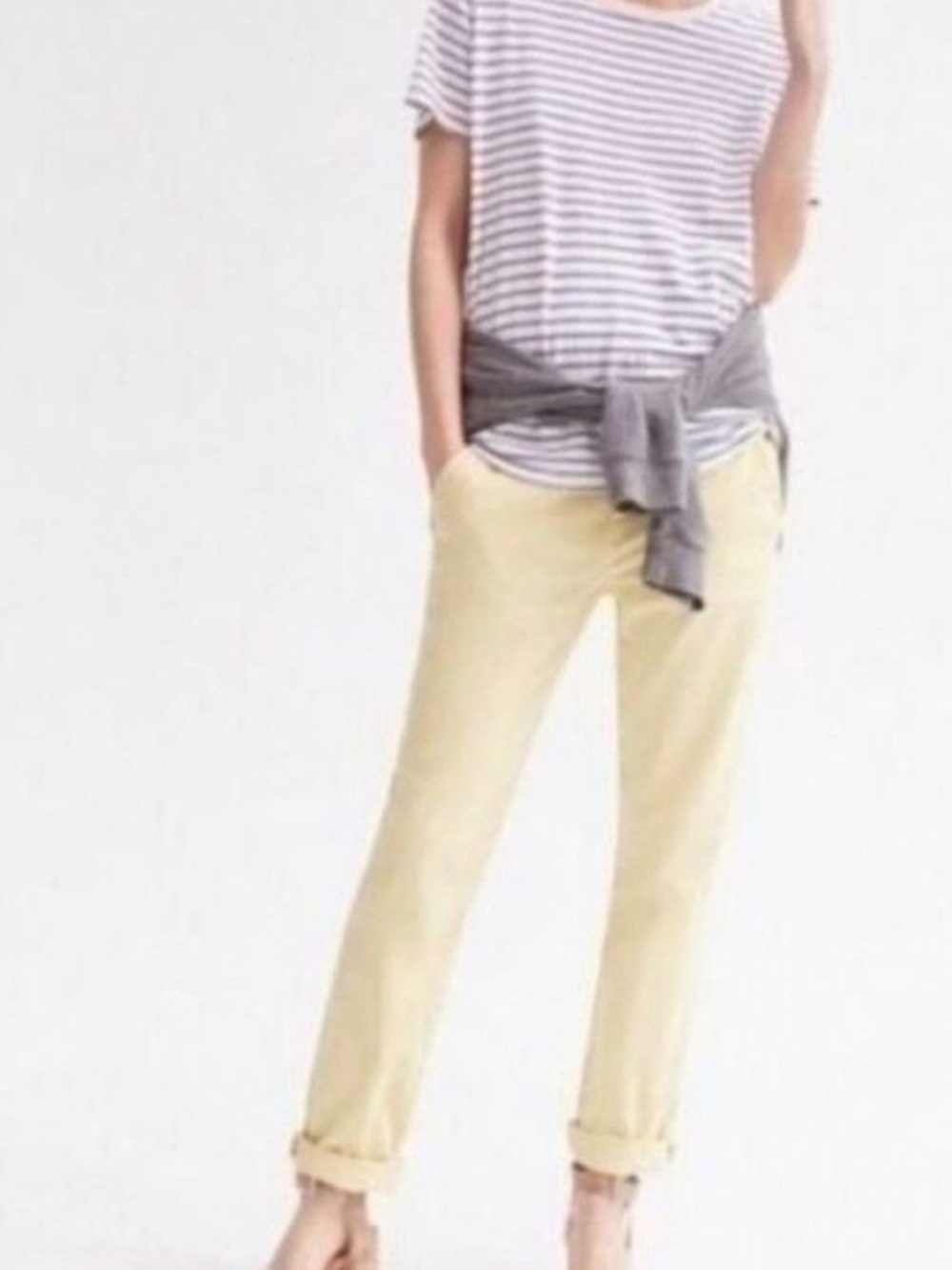 Anthropologie Pilcro and the Letterpress Hyphen Chino Pants-Light Yellow-Size 27